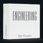 Personalized Name Engineering Class School White  3 Ring Binder<br><div class="desc">Personalized Name Engineering Class School 3 Ring Binder in White</div>