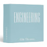 Personalized Name Engineering School Light Blue 3 Ring Binder