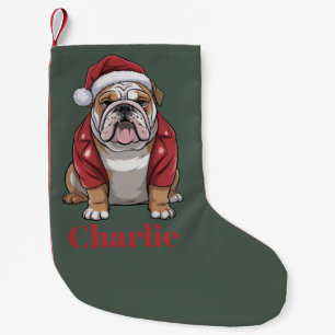 Personalized Name English Bulldog Dog Christmas Small Christmas Stocking