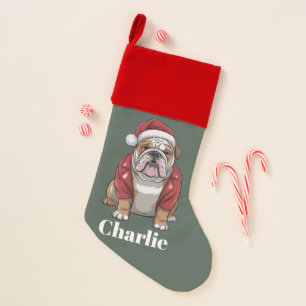 Personalized Name English Bulldog Dog Christmas Stocking