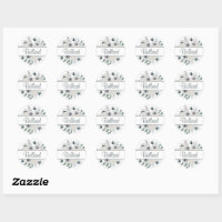 Monogram Decorative Name Blue Envelope Seals, Zazzle