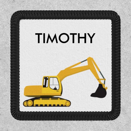 Personalized Name Excavator Construction Truck  Patch