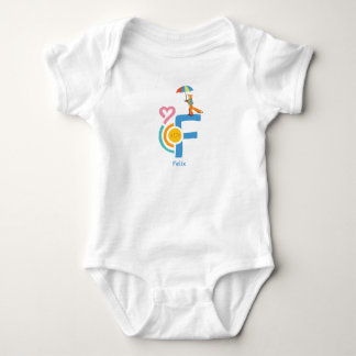 personalized name F Baby Body Strampler Baby Bodysuit