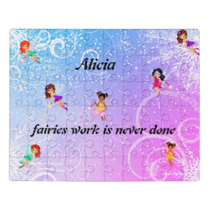 Personalized name Fairies Jigsaw Puzzle
