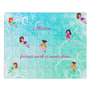 Personalized name Fairies Jigsaw Puzzle