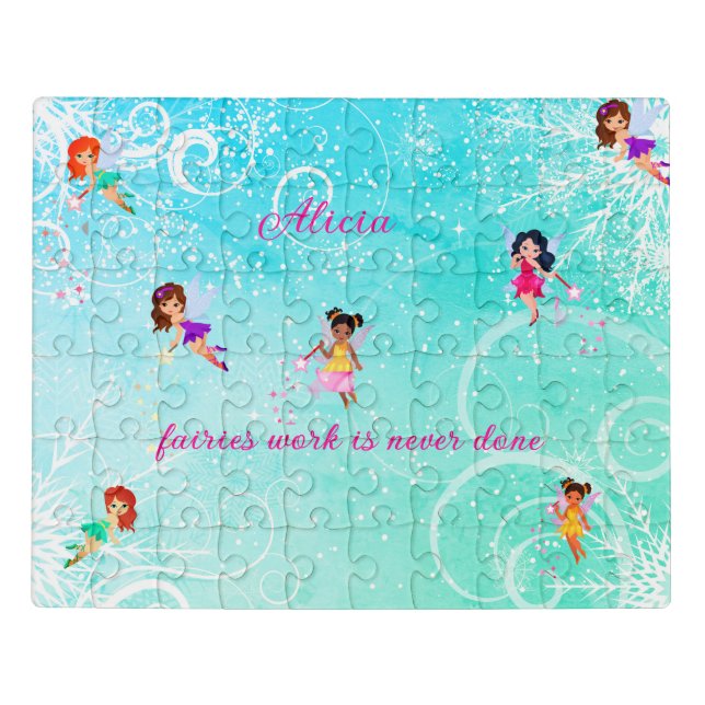 Personalized name Fairies Jigsaw Puzzle (Puzzle Horizontal)