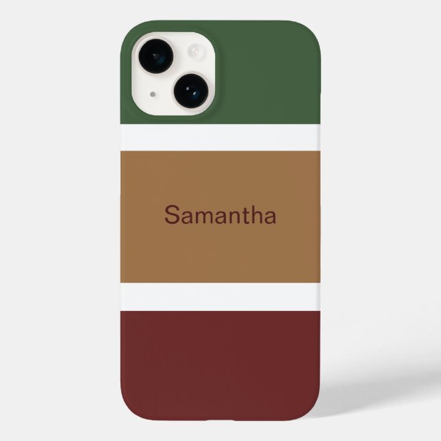 Personalized Name Fall Block Colors Case-Mate iPhone Case (Back)
