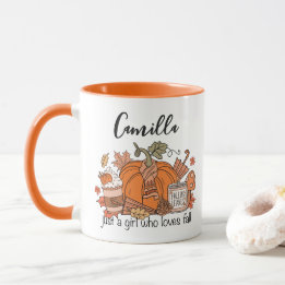 Personalized Name Fall Mug, Fall Vibes Mug, Retro Mug