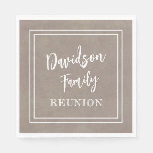 Personalized Name Family Event Taupe Paper Napkins