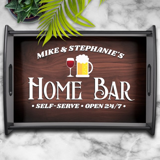 Personalized Name/Family Home Bar Serving Tray (Creator Uploaded)