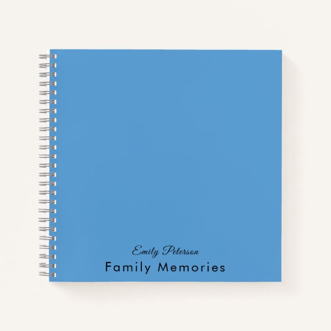 Personalized Name Family Memories Blue Journal (Front)