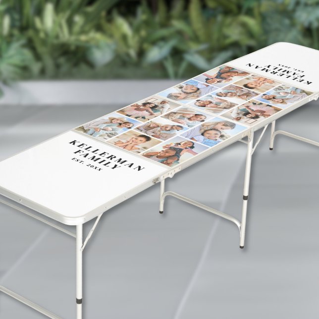 Personalized Name Family Photo Collage Beer Pong Table (Personalized Name Family Photo Collage Beer Pong Table)