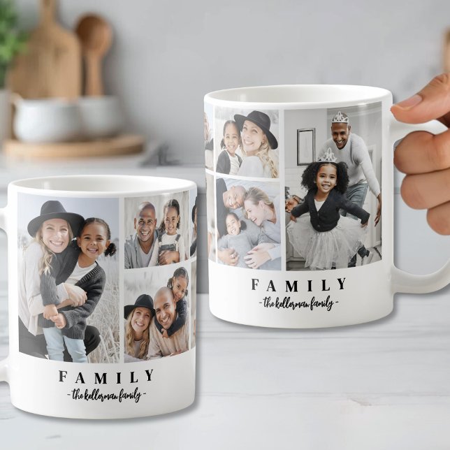 Personalized Name Family Photo Collage Coffee Mug (Personalized Name Family Photo Collage Coffee Mug)