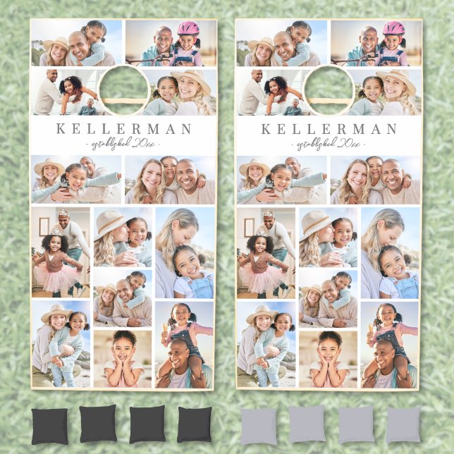 Personalized Name Family Photo Collage Cornhole Set (Personalized Name Family Photo Collage Cornhole Set)