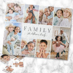 Personalized Name Family Photo Collage Jigsaw Puzzle<br><div class="desc">This simple and elegant photo jigsaw puzzle is a fun and meaningful way to showcase cherished memories. The design features space for eight photos, arranged in a border around the edges, while keeping the focus on the meaningful text in the center. At the center, "Family" is displayed in a classic...</div>