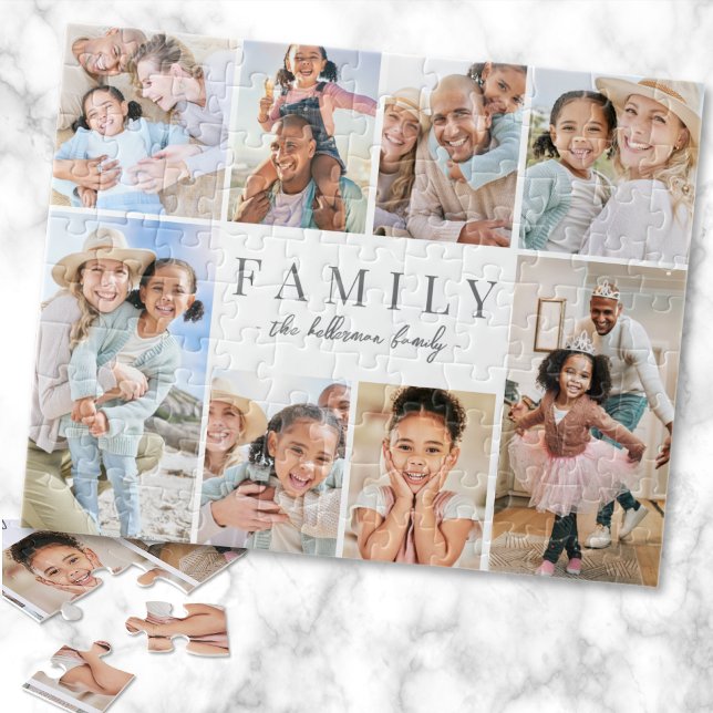 Personalized Name Family Photo Collage Jigsaw Puzzle (Personalized Name Family Photo Collage jigsaw puzzle)