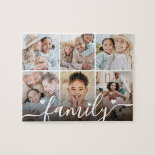 Personalized Name Family Photo Collage Jigsaw Puzzle