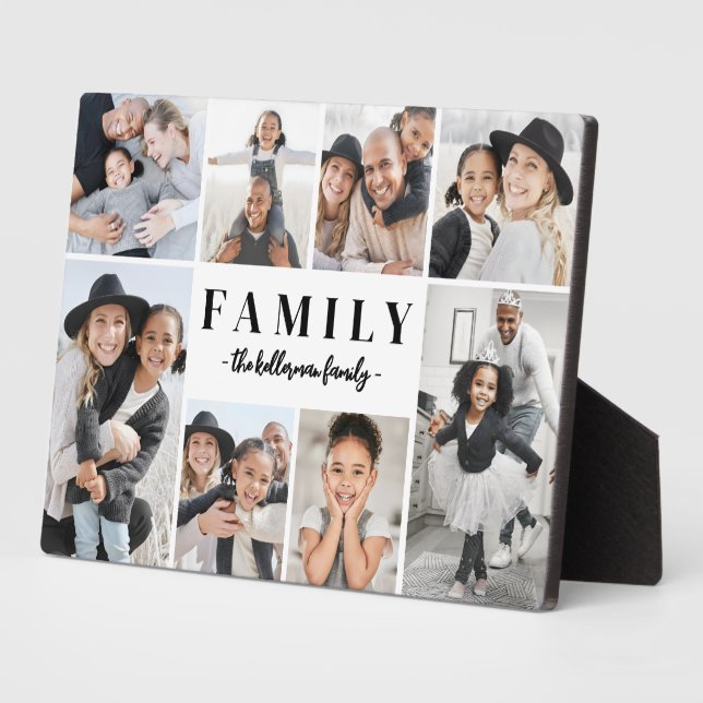 Personalized Name Family Photo Collage Plaque (Side)