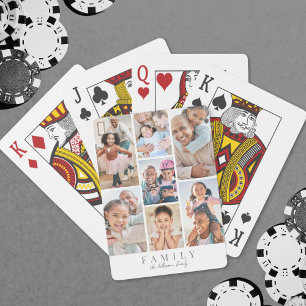 Personalized Name Family Photo Collage Poker Cards
