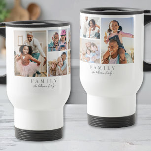 Personalized Name Family Photo Collage Travel Mug