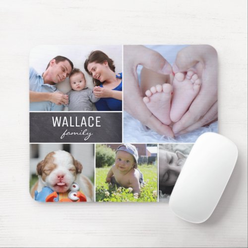 Personalized Name Family photos collage Mouse Pad