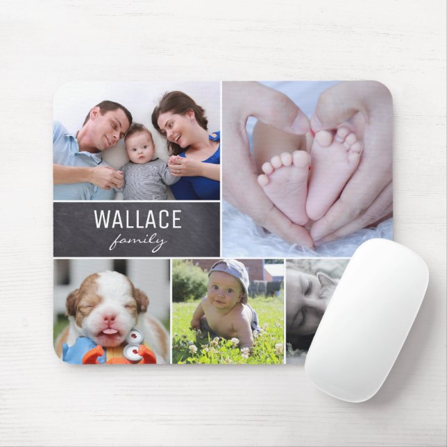 Personalized Name Family photos collage Mouse Pad (With Mouse)