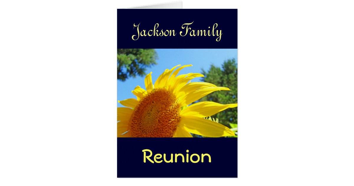 Personalized Name Family Reunion Cards Sunflowers Zazzle