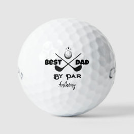 Personalized Name Father's Day Best Dad By Par Golf Balls