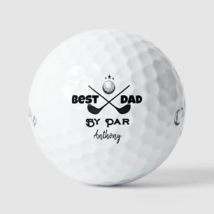 Personalized Name Father's Day Best Dad By Par Golf Balls