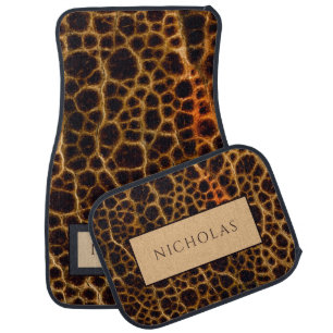 Personalized Name Faux Leather Car Floor Mat