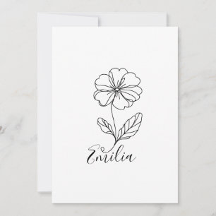 Personalized name February primrose Birth Flower Invitation