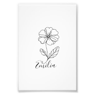 Personalized name February primrose Birth Flower Photo Print