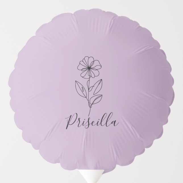 Personalized name February violet Birth Flower  Balloon (Front)