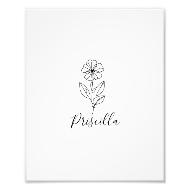 Personalized name February violet Birth Flower  Photo Print (Front)