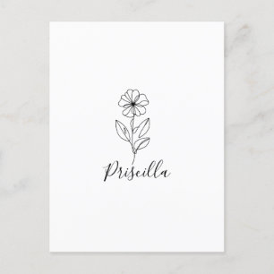 Personalized name February violet Birth Flower Postcard
