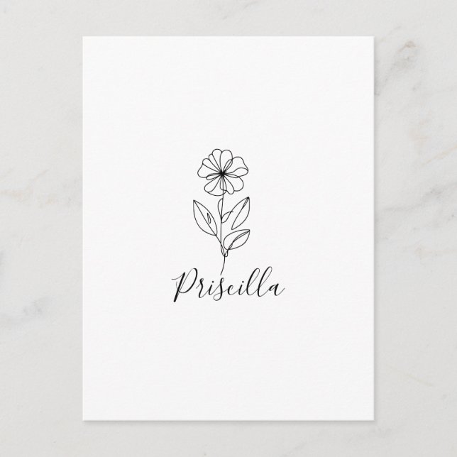 Personalized name February violet Birth Flower  Postcard (Front)