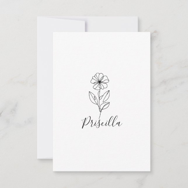 Personalized name February violet Birth Flower  Thank You Card (Front)