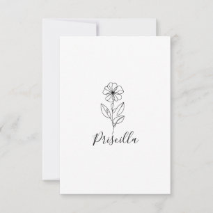 Personalized name February violet Birth Flower Thank You Card