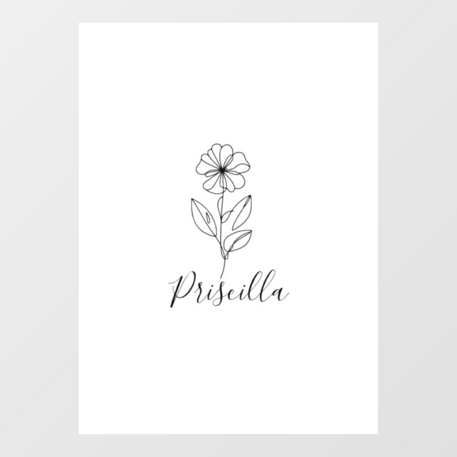 Personalized name February violet Birth Flower  Window Cling (Sheet)