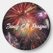 Personalized Name Fireworks Finale Wireless Charger (Front)