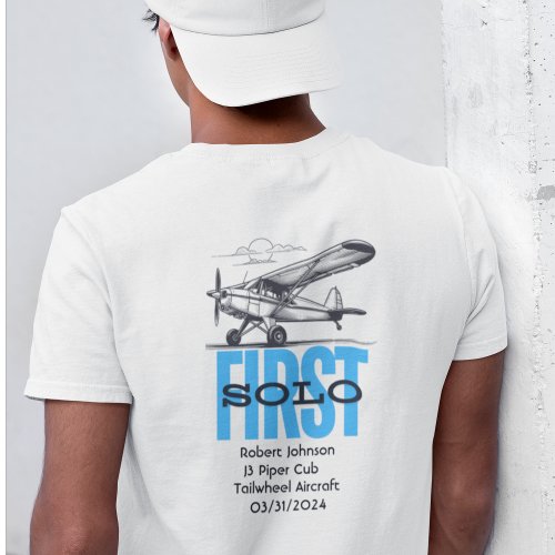 Personalized Name  First Solo  PILOT  Airplane T_Shirt