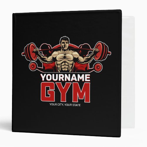 Personalized NAME Fitness Home GYM Weight Lifting  3 Ring Binder
