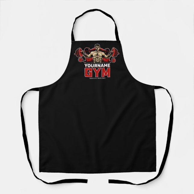 Personalized NAME Fitness Home GYM Weight Lifting Apron (Front)