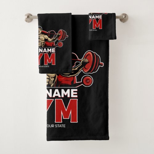 Personalized NAME Fitness Home GYM Weight Lifting  Bath Towel Set