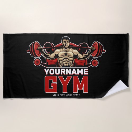 Personalized NAME Fitness Home GYM Weight Lifting Beach Towel