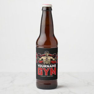 Personalized NAME Fitness Home GYM Weight Lifting  Beer Bottle Label