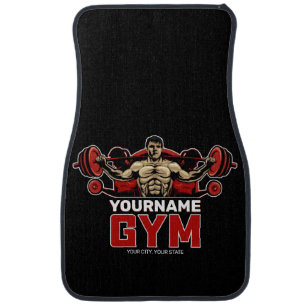Personalized NAME Fitness Home GYM Weight Lifting Car Floor Mat