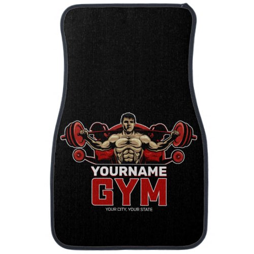 Personalized NAME Fitness Home GYM Weight Lifting  Car Floor Mat