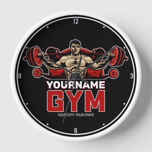 Personalized NAME Fitness Home GYM Weight Lifting  Clock