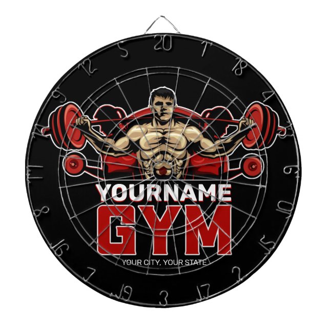 Personalized NAME Fitness Home GYM Weight Lifting  Dart Board (Front)